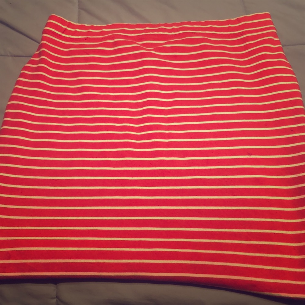 Pink and White striped skirt